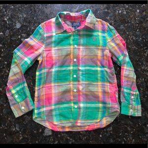 Girls Polo Ralph Lauren Plaid Button Down